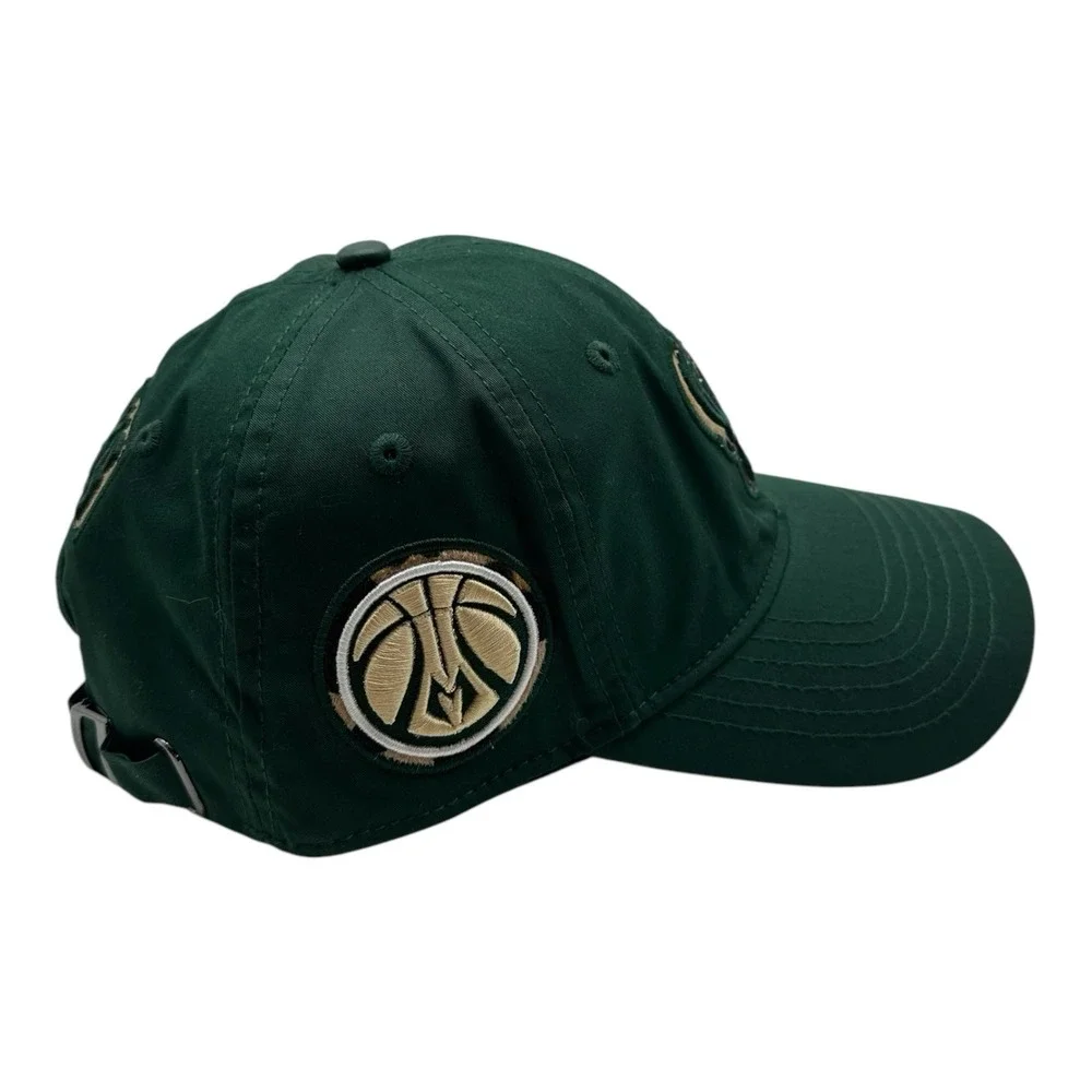 Pro Standard Milwaukee Bucks Hat Cap Strapback Adjustable Green Leopard Cheetah‎